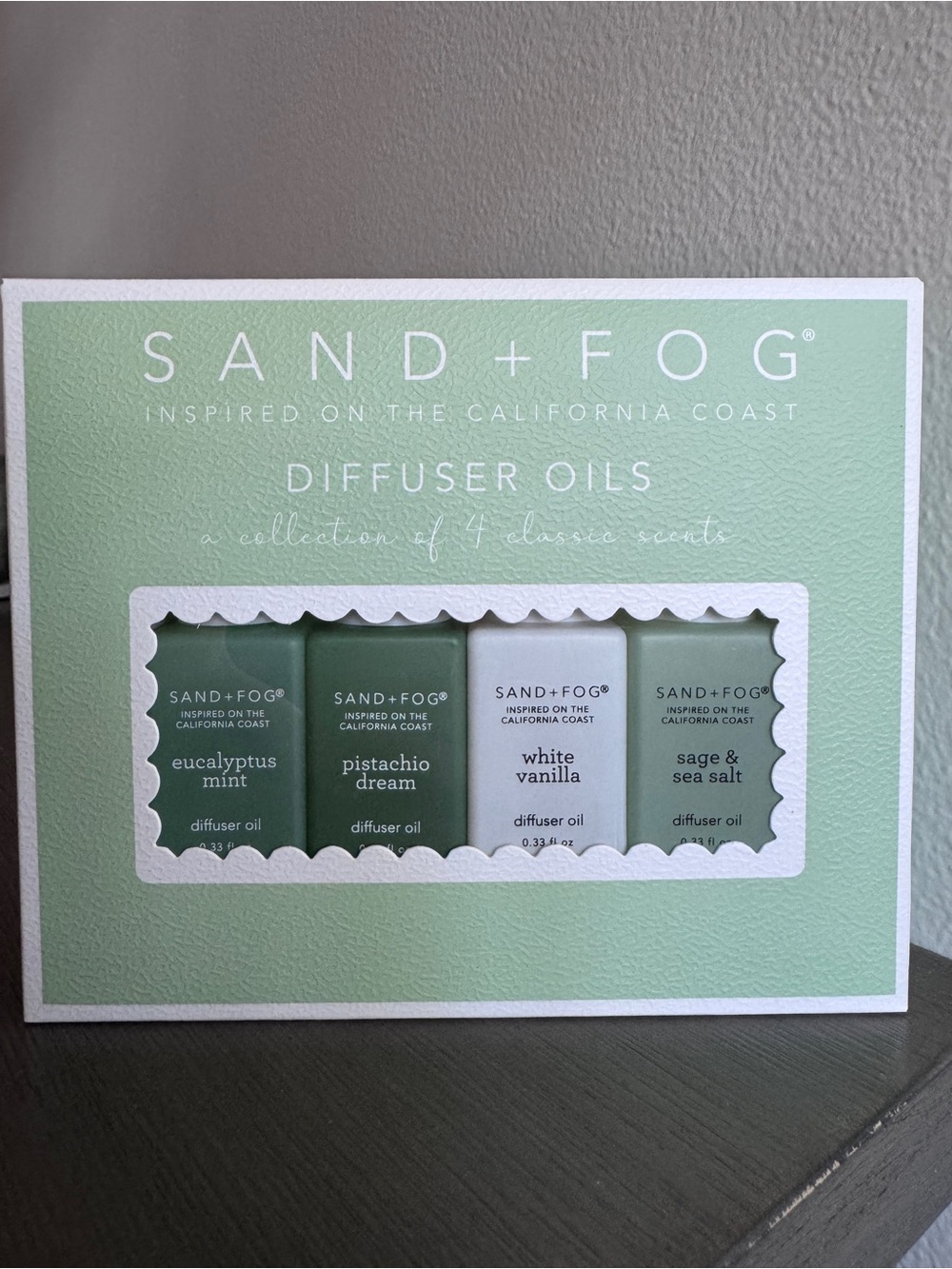 Sand + Fog Green Collection Diffuser Oils – 4 Piece Set NIB